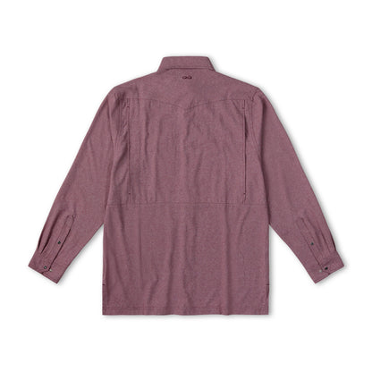 Maroon Pearl Snap Shirt | Long Sleeve