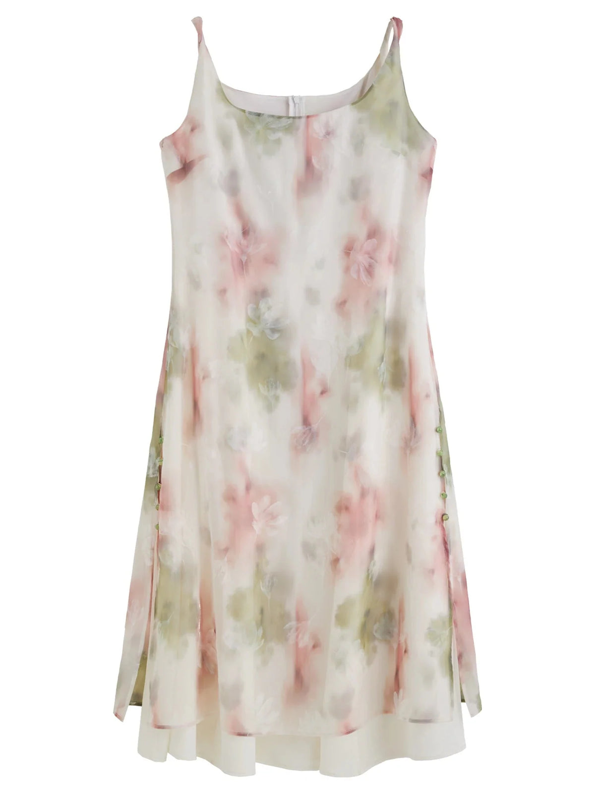 Plus Size Flocked Blush Strap Dress Romantic Summer Date