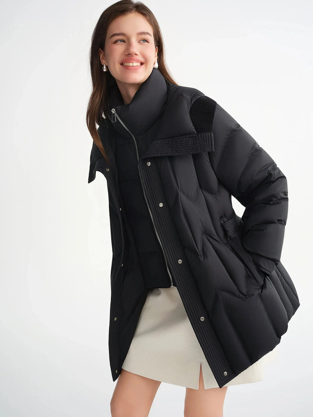 Plus Size Quilted Duck Down Jacket Warm Winter Puffer