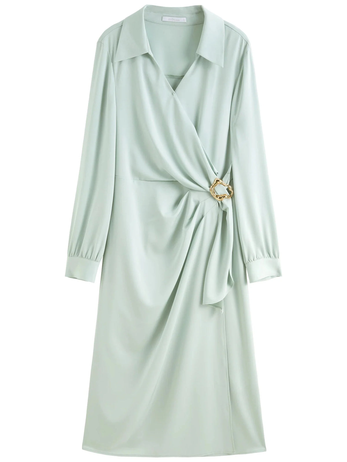 Plus Size Metal Detail Long Dress Spring Fashion