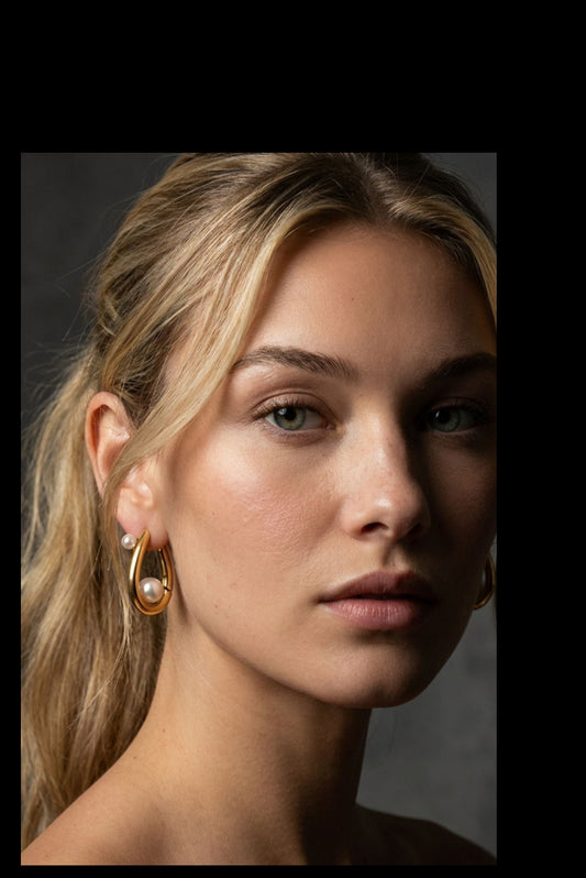 Margot Waterproof Pearl Huggie Earring